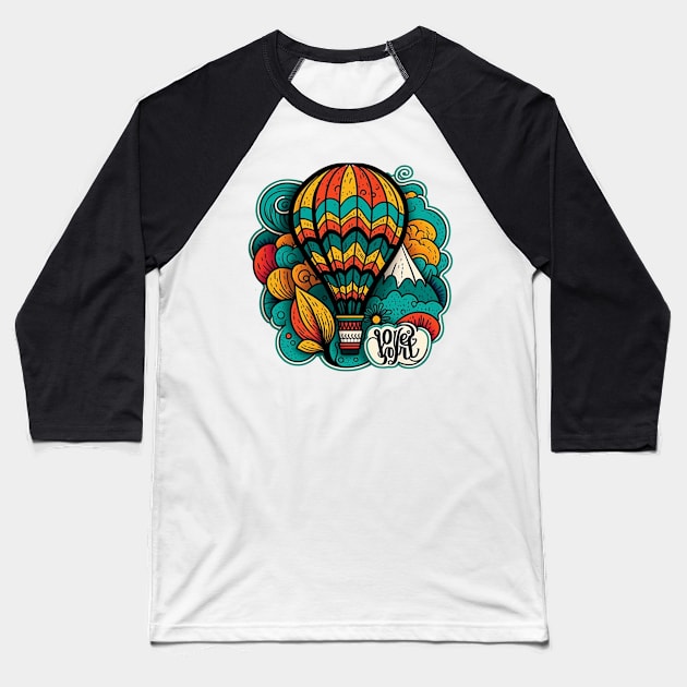 Hot Air Balloon Baseball T-Shirt by cptpuggles